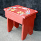 Vintage Old Hand Painted SOLID Wood Wooden Bench Foot Stool Plant Stand Ottoman