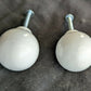 12 Pairs available Vintage Old Reclaimed Salvaged Round White Ceramic Dresser Drawer Furniture Knob Pull Handle