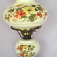 GWTW Style Lamp Milk Glass Globe Shade Painted Wild Flowers 3 Way w/Chimney VTG
