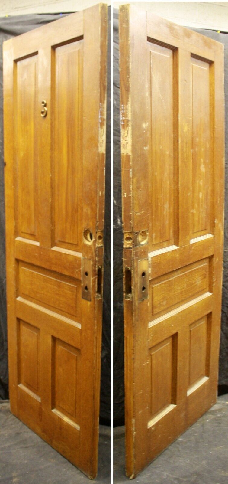 3 available 29.5"x79" Antique Vintage Old Reclaimed Salvaged SOLID Wood Wooden Interior Doors 5 Panels
