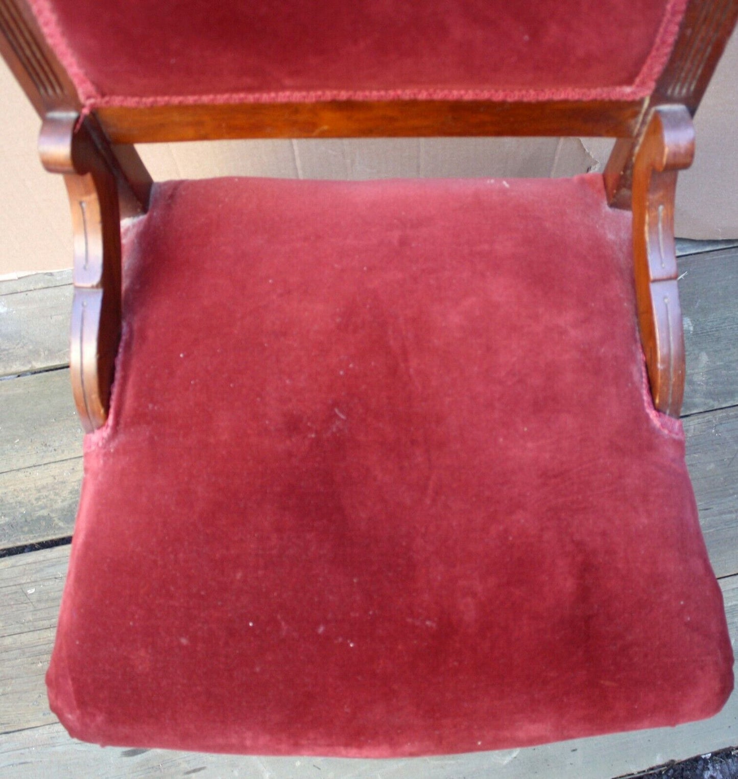 Antique Vintage Old Reclaimed Salvaged Carved Eastlake SOLID Wood Wooden Side Dining Accent Chair