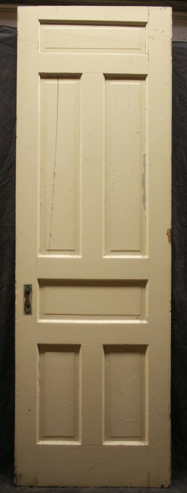 28"x88.5" Antique Vintage Old Reclaimed Salvaged Victorian Interior SOLID Wood Wooden Door 6 Panels