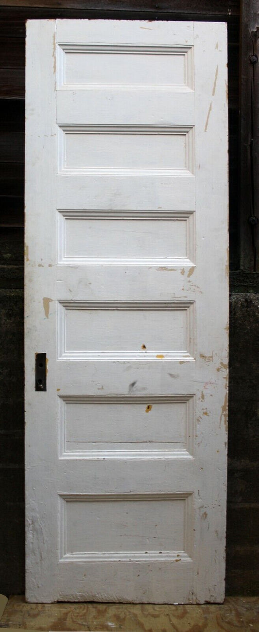 30"x86"x1.5" Antique Vintage Old Reclaimed Salvaged Exterior Interior SOLID Wood Wooden Door 6 Panel