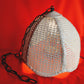 Wicker Rattan Pendant Hanging Lampshade Bell-Shaped Metal Chain White Painted