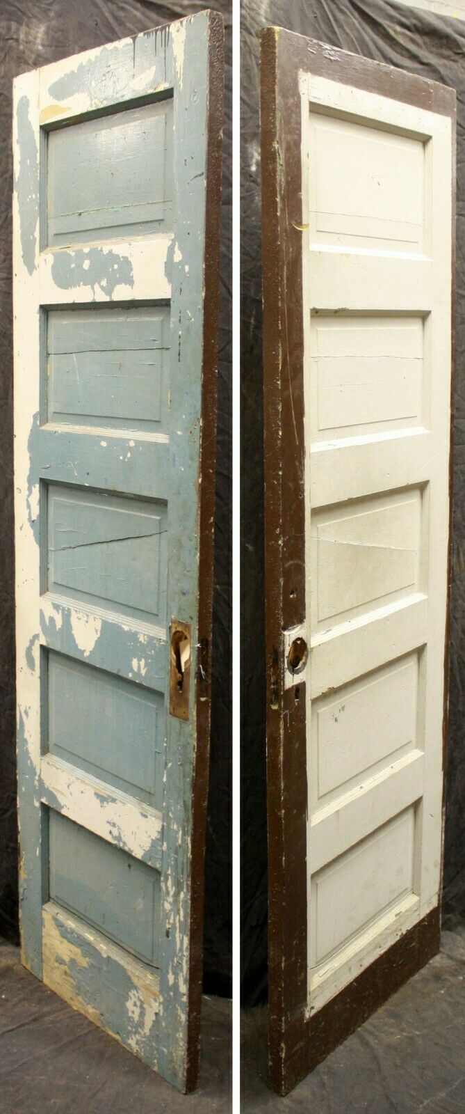 25.5"x76" Antique Vintage Old Reclaimed Salvaged Wood Wooden Interior Closet Pantry Door 5 Panels
