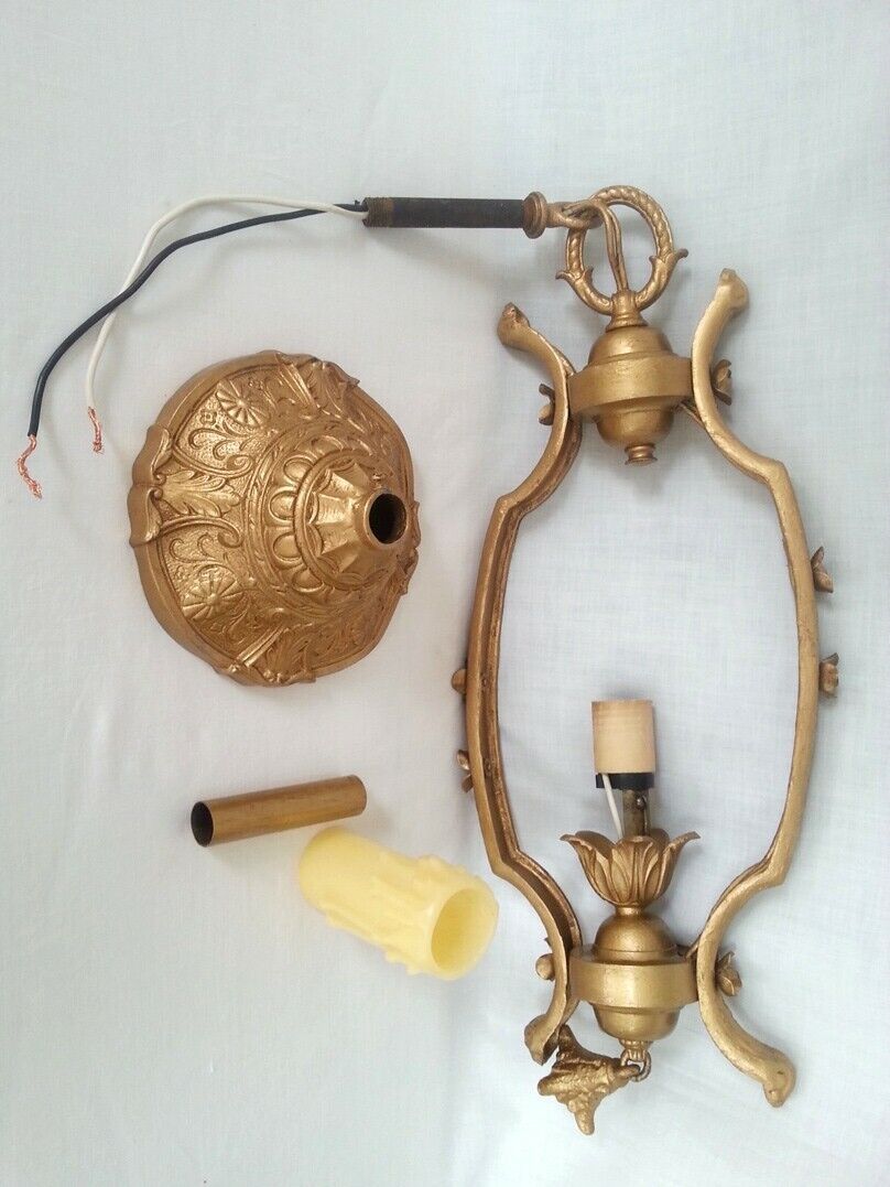 RESTORED! Antique Vintage Old Reclaimed Salvaged Hanging Ceiling Pendant Light Chandelier Lamp Fixture
