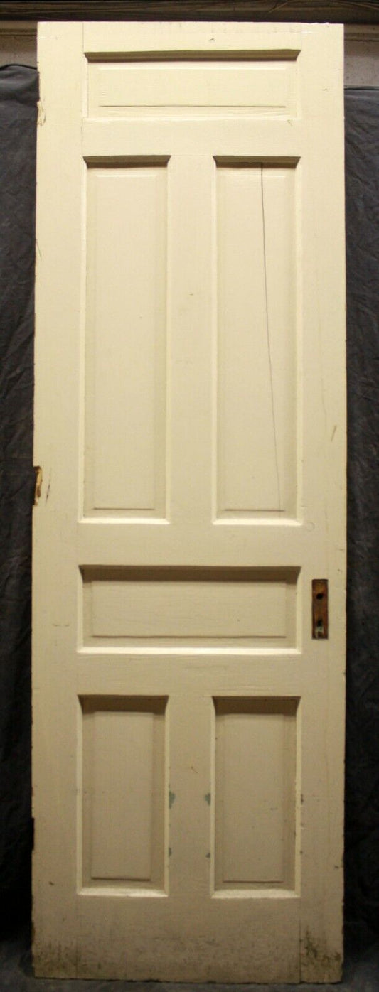 28"x88.5" Antique Vintage Old Reclaimed Salvaged Victorian Interior SOLID Wood Wooden Door 6 Panels