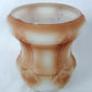 White Opaque Glass Lampshade Embossed Design Hand Painted Brown 2.25” Fitter