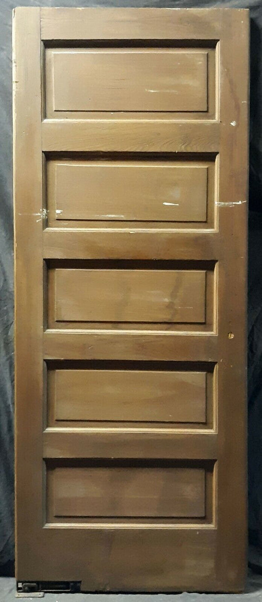 31"x80" Antique Vintage Old Reclaimed Salvaged Interior SOLID Wood Wooden Swinging Door 5 Panels
