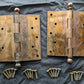 Pair 6"x6" Antique Vintage Old Reclaimed Salvaged "Stanley" Bronze Steel Exterior Entry Door Hinges
