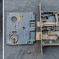 2 available Antique Vintage Old Reclaimed Salvaged Brass Steel Interior Door Lockset Knob Plate Lock
