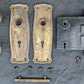2 available Antique Vintage Old Reclaimed Salvaged Brass Steel Interior Door Lockset Knob Plate Lock