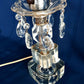 Vintage Art Deco Stacked Cut Lead Crystal Glass Lamp w/Dangling Crystals Glass Lampshade