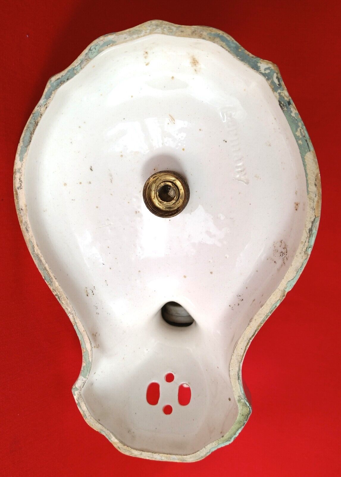 Antique Old Reclaimed Salvaged Ceramic Bathroom Wall Mount Sconce Collectible Retro Lighting - Germany