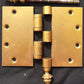 6"x5" Vintage Antique Old Reclaimed Salvaged SOLID Cast Bronze Steeple Exterior Entry Door Hinges