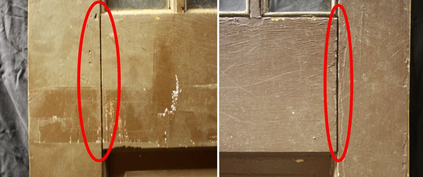 31.5"x79"x1.75" Antique Vintage Old Reclaimed Salvaged SOLID Wood Wooden Entry Door Windows Glass
