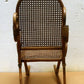 Antique Old Reclaimed Salvaged Vintage Bent Wood Wooden Caned Wicker Child Childrens Kids Rocking Chair