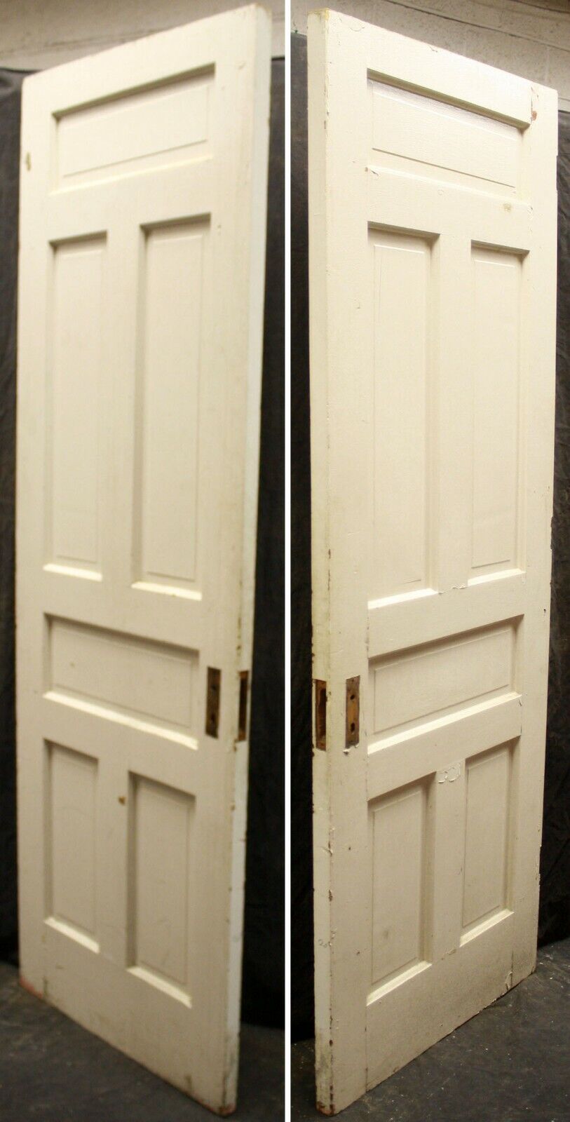 28"x83.5" Antique Vintage Old Reclaimed Salvaged Victorian Interior SOLID Wood Wooden Door 6 Panels