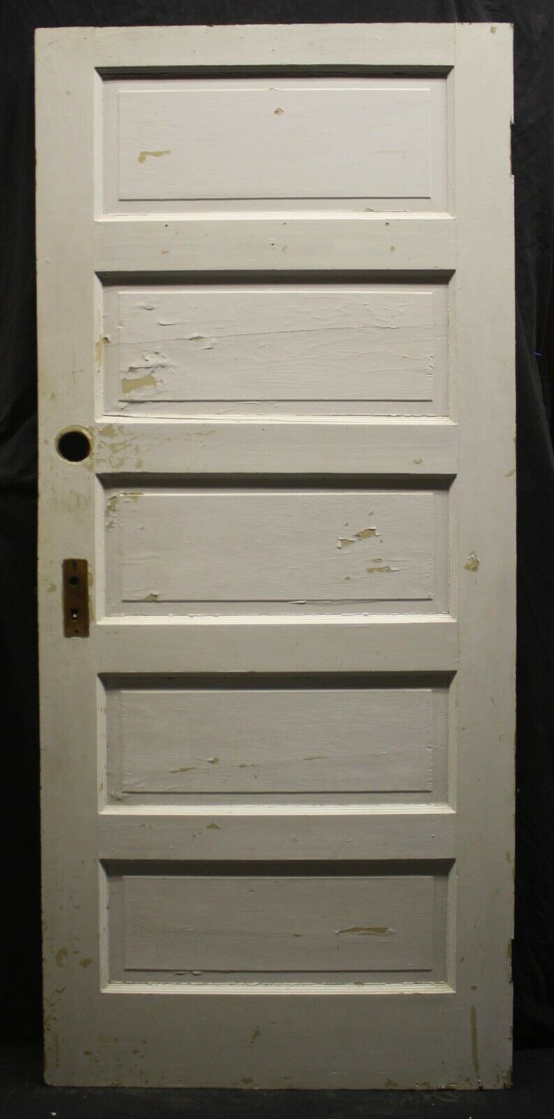 32"x78.5" Antique Vintage Old Reclaimed Salvaged SOLID Wood Wooden Interior Doors 5 Stacked Panels