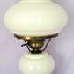 GWTW Style Lamp Milk Glass Globe Shade Painted Wild Flowers 3 Way w/Chimney VTG
