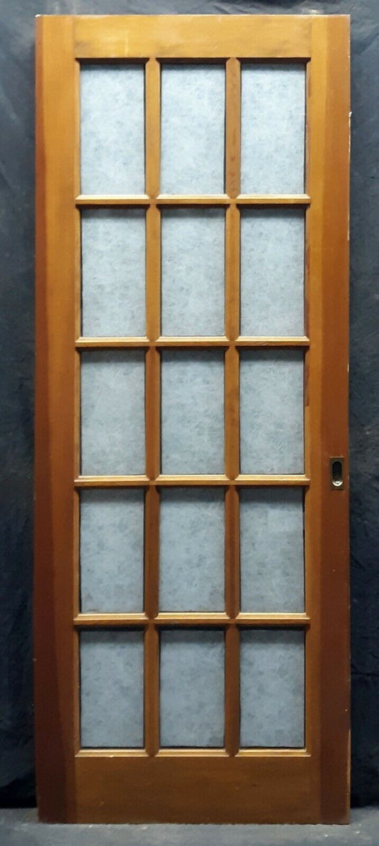 58"x78" Pair Antique Vintage Old Reclaimed Salvaged French Double Pocket Interior Doors Window Glass