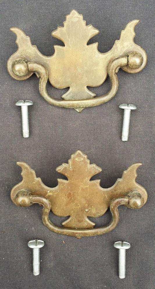 3 available Pair Vintage Old Reclaimed Salvaged Colonial Metal Dresser Drawer Furniture Drop Pull Handle