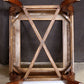 Vintage Old Reclaimed Salvaged Solid Wood Wooden Cherry Side End Accent Lamp Sofa Table Beveled Glass