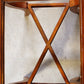 Vintage Old Reclaimed Salvaged Solid Wood Wooden Cherry Side End Accent Lamp Sofa Table Beveled Glass