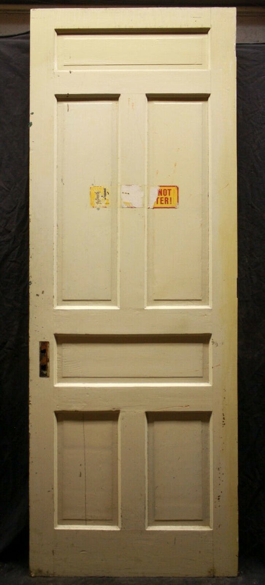 31.5"x88" Antique Vintage Old Reclaimed Salvaged Victorian Interior SOLID Wood Wooden Door 6 Panels
