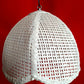 Wicker Rattan Pendant Hanging Lampshade Bell-Shaped Metal Chain White Painted