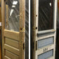 34"x90"x2" Antique Vintage Old Reclaimed Salvaged Wood Wooden Entry Exterior Door Window Beveled Glass