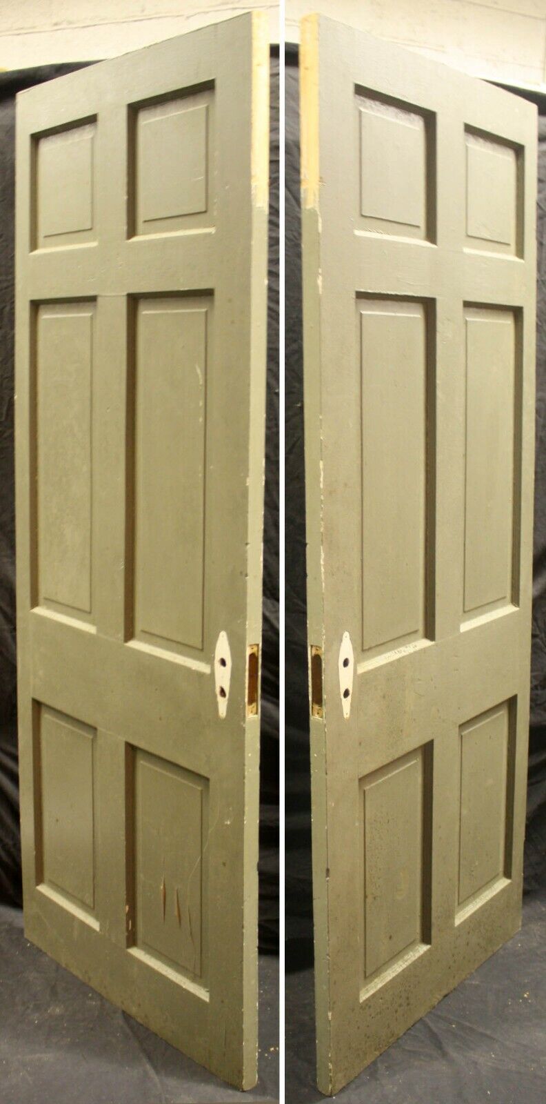 2 available 30"x79" Antique Vintage Old SOLID Colonial Interior SOLID Wood Wooden Door 6 Six Panels