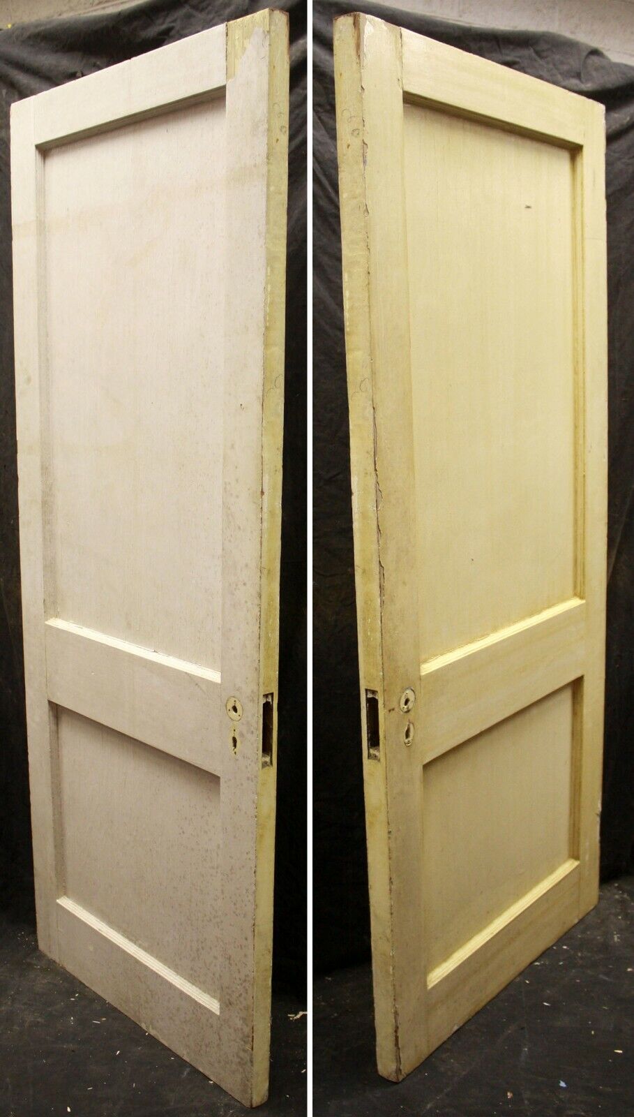 2 available 32"x78"x1.75" Antique Vintage Old Reclaimed Salvaged Solid Wood Wooden Interior Door 2 Two Panel