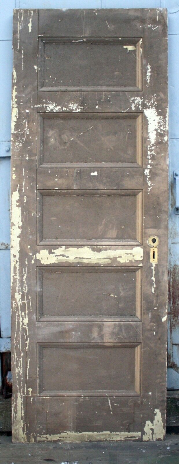 27"x74" Antique Vintage Old Reclaimed Salvaged SOLID Wood Wooden Interior Closet Pantry Door 5 Panels