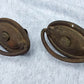Pair Antique Vintage Old Reclaimed Salvaged Metal Drawer Cabinet Furniture Door Drop Pull Handle Plate
