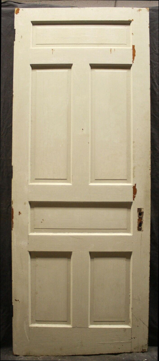 31.5"x82" Antique Vintage Old Reclaimed Salvaged Victorian Interior SOLID Wood Wooden Door 6 Panels