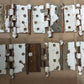 CLEAN Pair 4"x4" Antique Vintage Old Reclaimed Salvaged Chrome Steel Exterior Entry Door Hinges