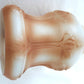 White Opaque Glass Lampshade Embossed Design Hand Painted Brown 2.25” Fitter