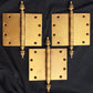 6"x5" Vintage Antique Old Reclaimed Salvaged SOLID Cast Bronze Steeple Exterior Entry Door Hinges