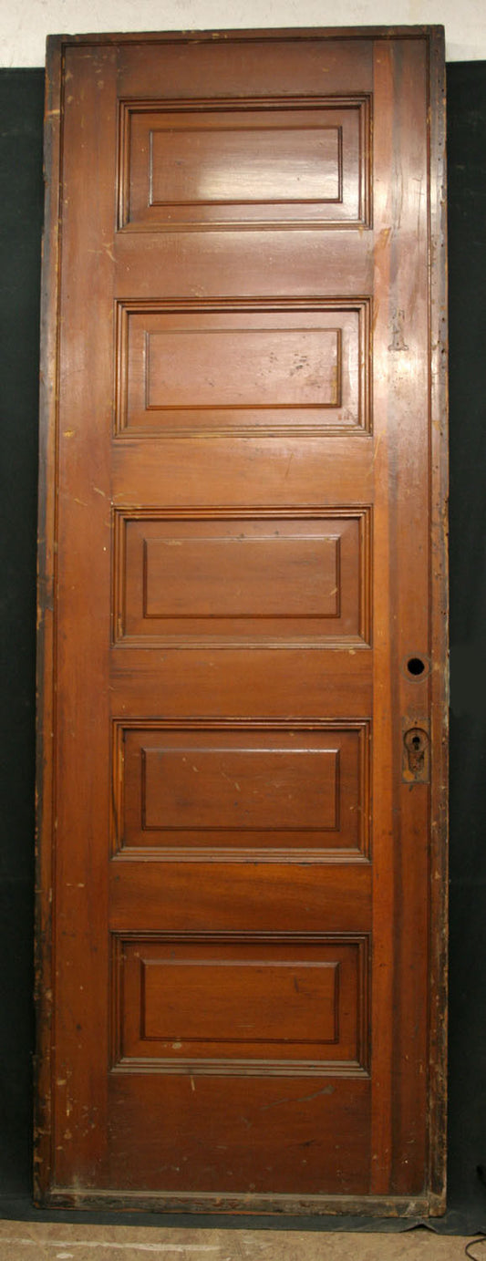 30.5"x89"x3" Antique Vintage Old Reclaimed Salvaged Wood Wooden Interior Pocket Sliding Door 5 Panel