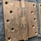 Pair 6"x6" Antique Vintage Old Reclaimed Salvaged "Stanley" Bronze Steel Exterior Entry Door Hinges