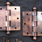 17 available CLEAN Pair 3.5"x3.5" Antique Vintage Old Reclaimed Salvaged Copper Steel Interior Door Hinges