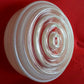 Vintage Off White Clear Thick Glass Drum Shape Large Light Shade Replacement Ceiling Wall Fixture Concentric Circles Round Cover 10" Fitter