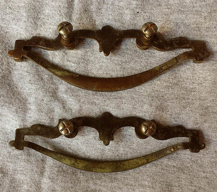 3 Pairs available Vintage Old Reclaimed Salvaged Cast Metal Drawer Cabinet Furniture Pull Handle
