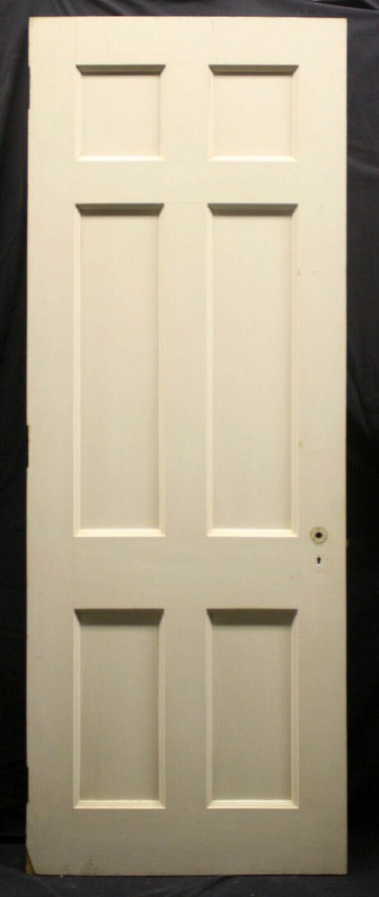 30"x83"x1.75" Antique Vintage Old Reclaimed Salvaged Solid Wood Interior Pantry Door 6 Flat Panels