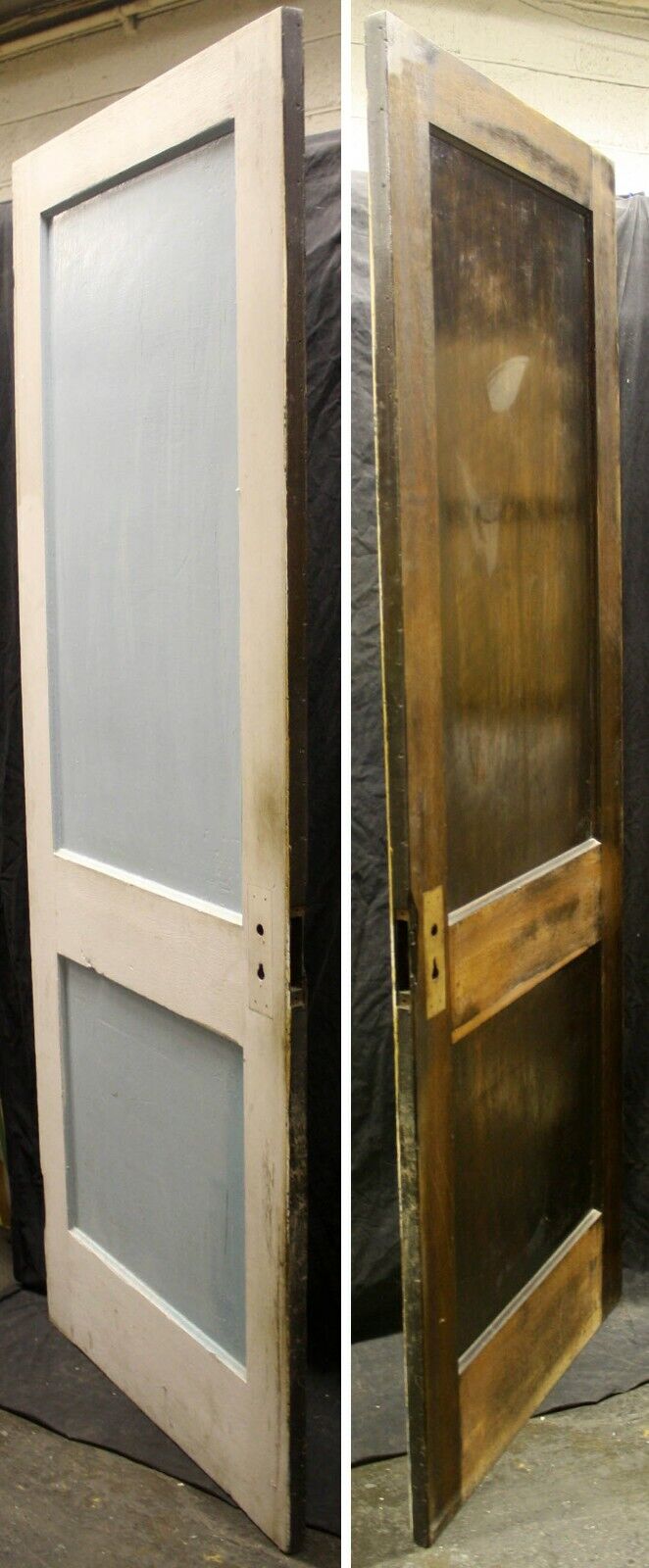 32"x83" Antique Vintage Old Salvaged Reclaimed Interior Exterior SOLID Wood Wooden Door 2 Panels