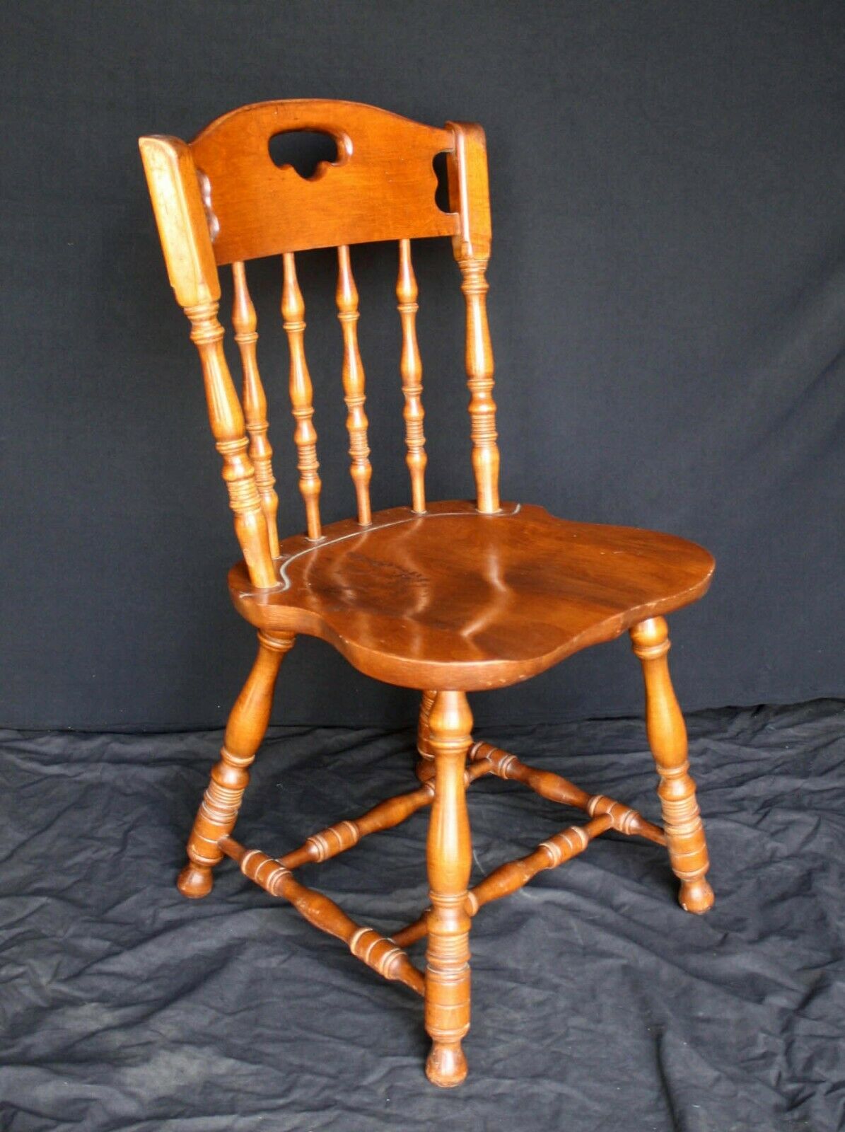 Vintage Antique Old Reclaimed Salvaged "E R Buck" SOLID Maple Wood Wooden Side Dining Accent Chair