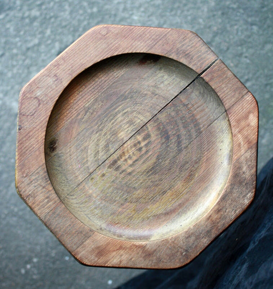 Vintage Old Reclaimed Salvaged Antique Solid Wood Wooden Candy Dish End Side Table Plant Stand Tray