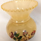 Yellow Glass Replacement Shade Floral Bulbous Straight Neck 2 1/4” Fitter-NOS