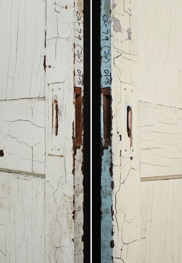 32"x79" Antique Vintage Old Salvaged Reclaimed Arts Crafts Interior Solid Wood Door Flat Recessed 2 Panels